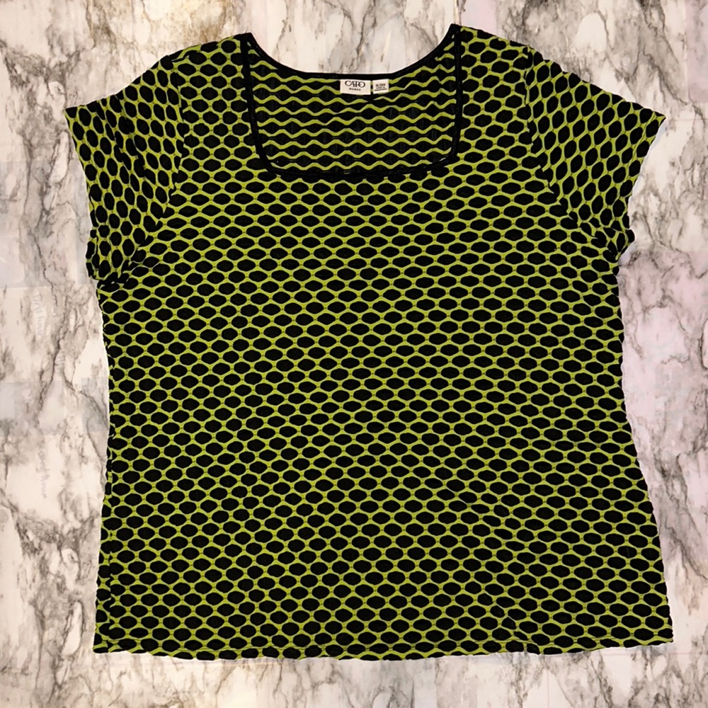 18/20W Cato Woman Blouse Black & Yellow
